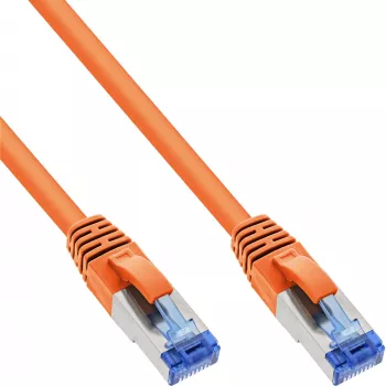 InLine Patch Cable S/FTP PiMF Cat.6A halogen free 500MHz orange 0.25m