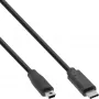 InLine USB 2.0 Cable, USB-C male / mini-B male (5pin), black, 0.5m