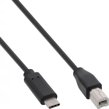 InLine USB 2.0 Cable, USB-C male / USB-B male, black, 3m