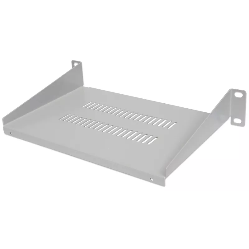 Intellinet 10 inch Cantilever Shelf, 1U, Shelf Depth 150mm, Vented, Max 25kg, Grey, Three Year Warranty