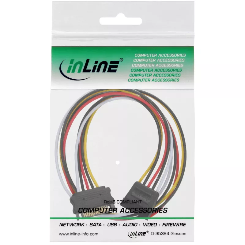 SATA Power Supply Extension Cable male/female 0.30m InLine 29651A
