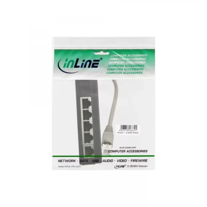 InLine ISDN Splitter 5x RJ45 female 15cm Cable with terminal resistors