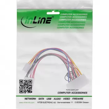 InLine ATX Power Adapter Cable / Classic P8/P9 AT Mainboard Connector 0.20m