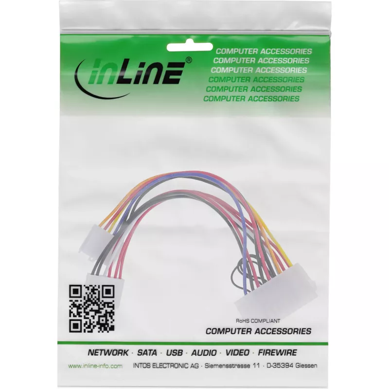 InLine ATX Power Adapter Cable / Classic P8/P9 AT Mainboard Connector 0.20m