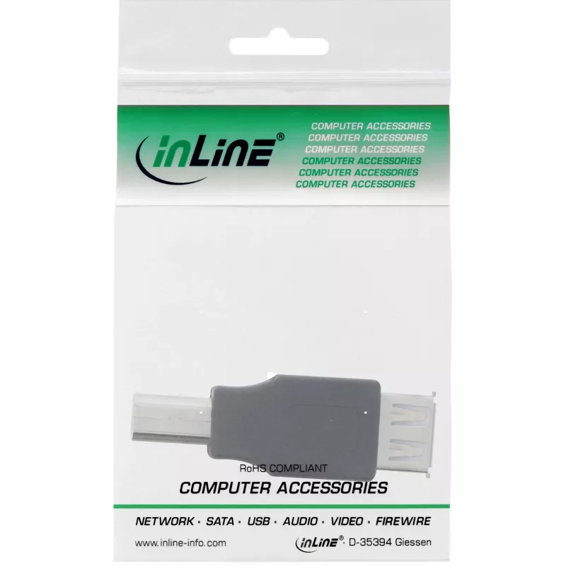 USB 2.0 Adapter Type A female / Type B male InLine 33442