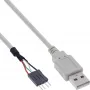 InLine USB 2.0 Adapter Cable USB Type A male / Pin Header male, 0.40m