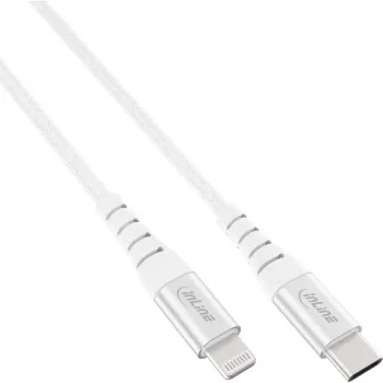 InLine USB-C Lightning cable, for iPad, iPhone, iPod, silver/aluminium, 2m