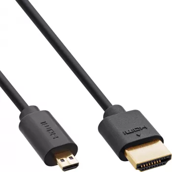 InLine Slim Ultra High Speed HDMI Cable AM/DM 8K4K gold plated black 1.5m