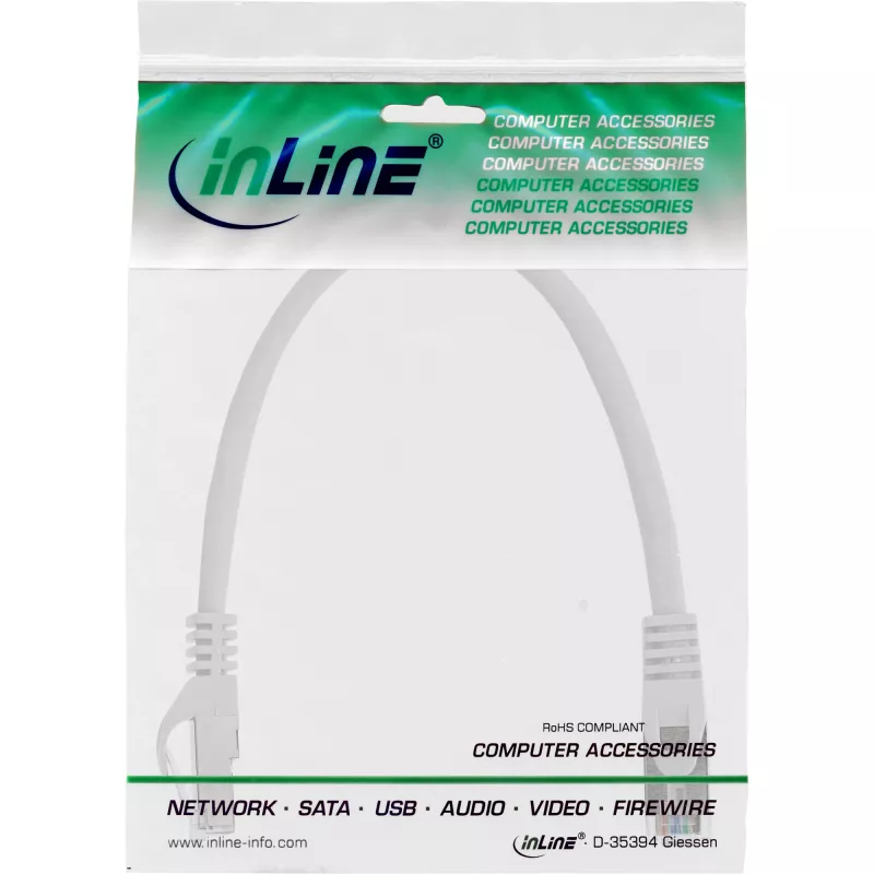 InLine Patch Cable SF/UTP Cat.5e white 0.25m