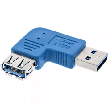USB 3.0 Adapter Type A male / A female left angled 90° InLine 35300M