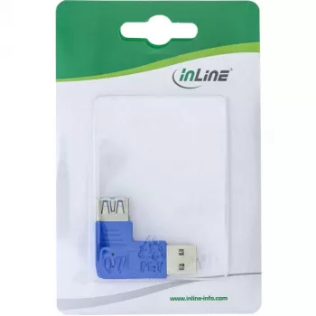 USB 3.0 Adapter Type A male / A female left angled 90° InLine 35300M