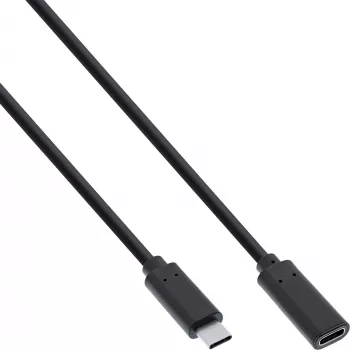 InLine USB 3.2 Gen.1x2 Extension Cable, USB-C male/female, black, 1.5m