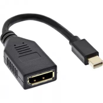 InLine Adapter cable Mini DP male to DisplayPort female, 4K2K, black, 0.15m