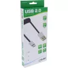 InLine USB 2.0 spiral cable, USB-C male / USB-A male, black/alu, flexible, 2m