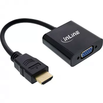 InLine Converter Cable HDMI to VGA with Audio Active Video Converter Black
