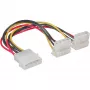 InLine Internal Power Y-Cable 1x 4pin Molex / 2x 4pin Molex angled 0.15m