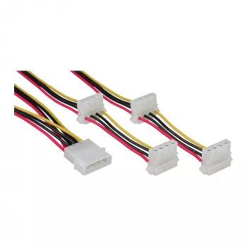 Internal Power Cable InLine 29654A 1x 4pin Molex / 4x 4pin Molex 1m