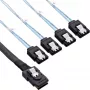 InLine SAS Connector Cable Mini SAS SFF8087 to 4x SATA Crossover OCF 1m