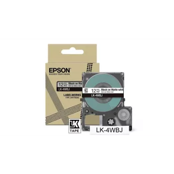 Label Tape Epson LK-4WBJ Black White Thermal Transfer 1.2 cm