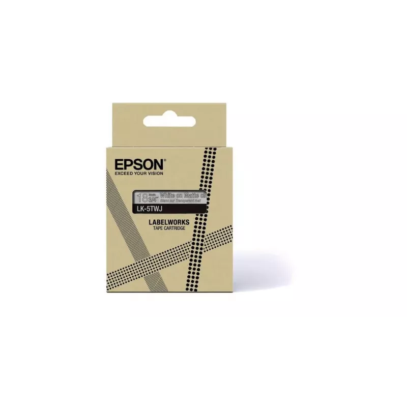 Label Tape Epson LK-5TWJ Transparent White Thermal Transfer 1.8 cm