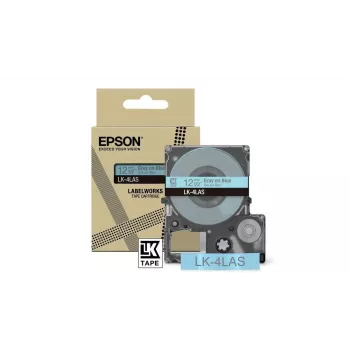 Label Tape Epson LK-4LAS Grey Light Blue Thermal Transfer 1.2 cm