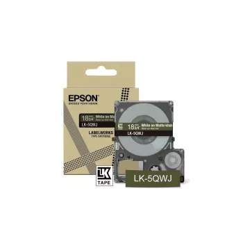 Label Printer Epson LK-5QWJ Khaki White Thermal Transfer 1.8 cm