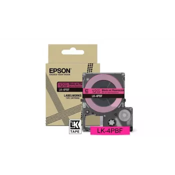 Label Tape Epson LK-4PBF Black Pink Thermal Transfer 1.2cm