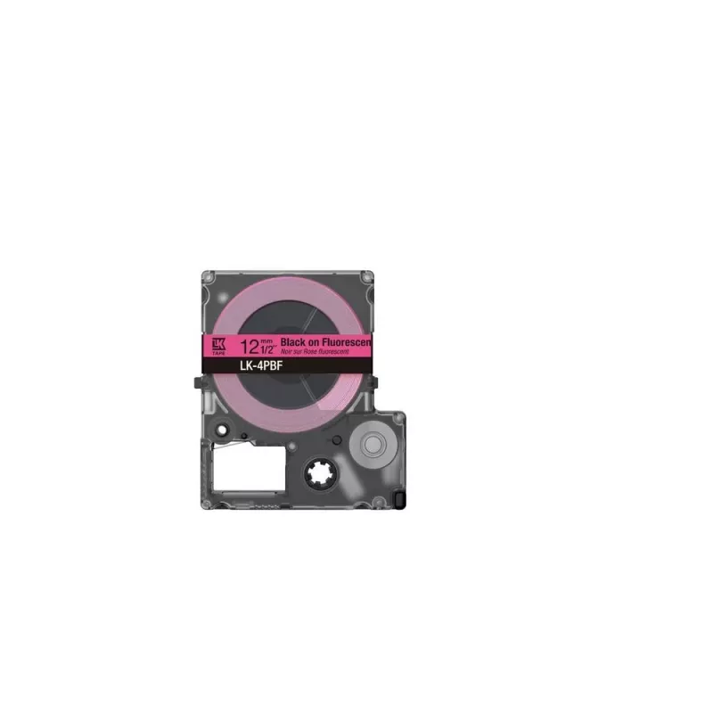 Label Tape Epson LK-4PBF Black Pink Thermal Transfer 1.2cm