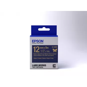 Epson Label Cartridge Satin Ribbon LK-4HKK Gold/Navy 12mm (5m)