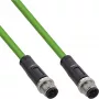 InLine Industrial network cable, M12 4-pin D-coded male/male, PUR 3m