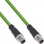 InLine Industrial network cable, M12 8-pin X-coded male/male, Cat.6A PUR 10m