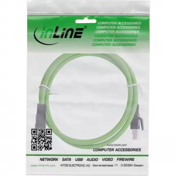 InLine Industrial network cable, M12 8-pin X-coded to RJ45 plug, Cat.6A PUR 3m