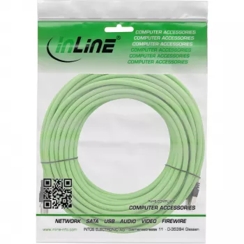 InLine Industrial network cable, M12 8-pin X-coded to RJ45 plug, Cat.6A PUR 10m