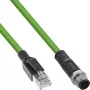 InLine Industrial network cable, M12 4-pin D-coded male plug to RJ45, PUR 5m
