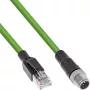InLine Industrial network cable, M12 8-pin X-coded to RJ45 plug, Cat.6A PUR 20m