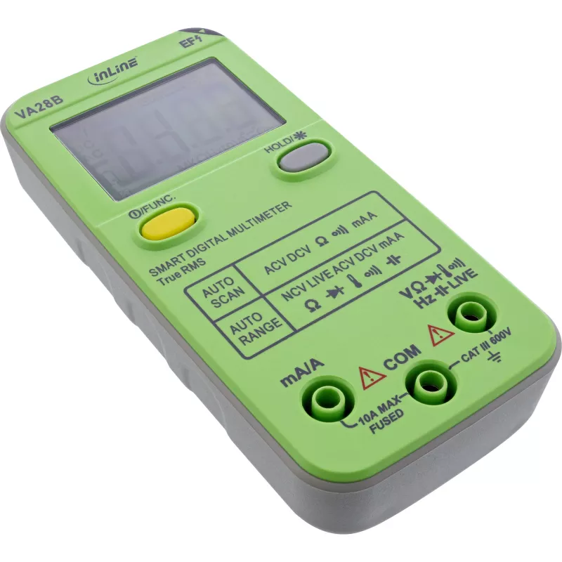 Multimeter InLine 43117B pocket-size with auto-range, autoscan, LCD 44×30 mm, AAA battery
