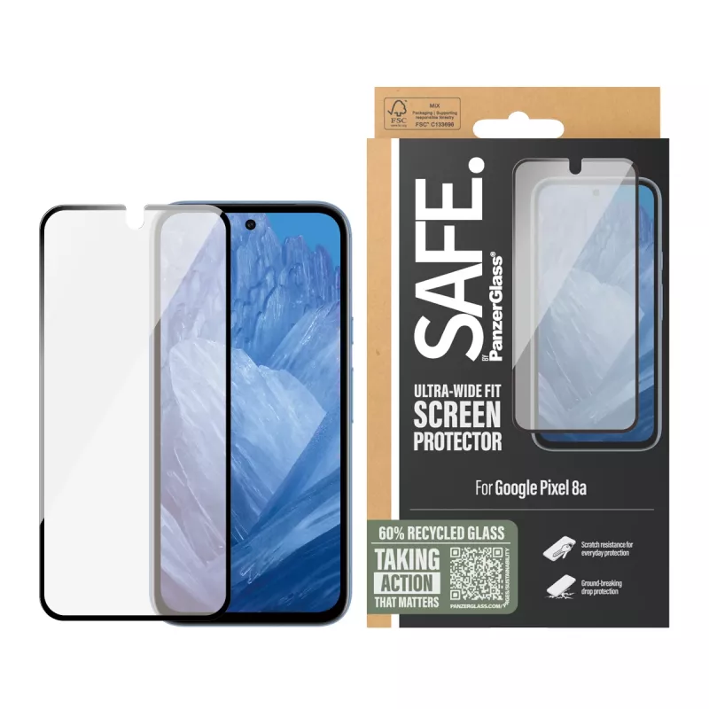 PanzerGlass SAFE. by ® Screen Protector Google Pixel 8a | Ultra-Wide Fit