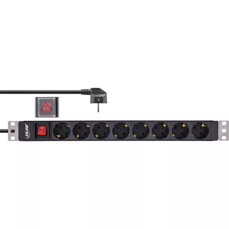 InLine 16412S surge protector Black 8 AC outlet(s) 2 m