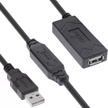 InLine USB 2.0 active extension USB-A male/female 15m 0.48 Gbit/s