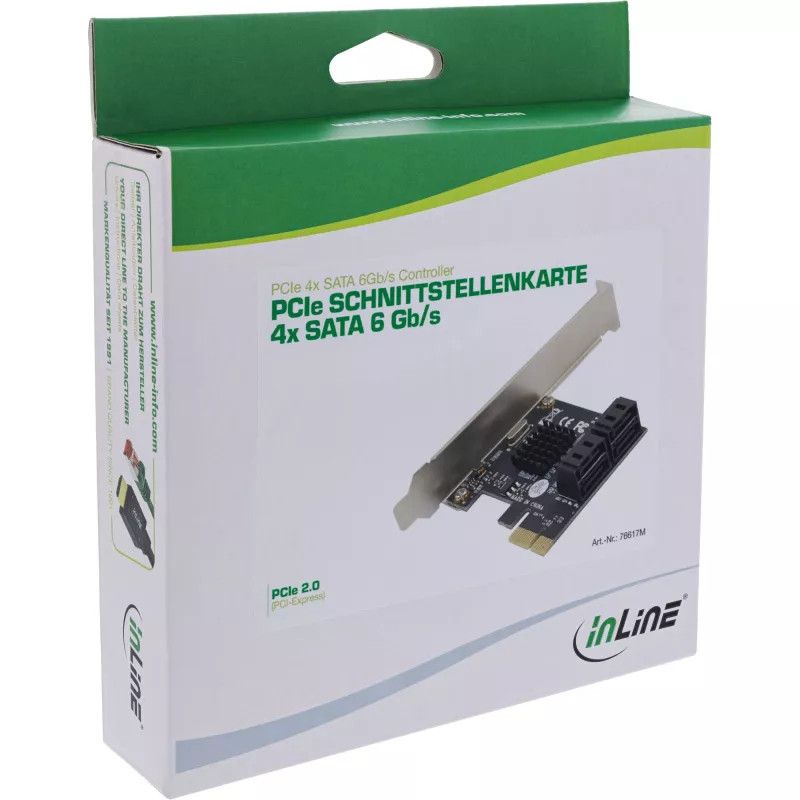 InLine SATA 6Gb/s Controller with 4 SATA Ports PCI-Express 2.0