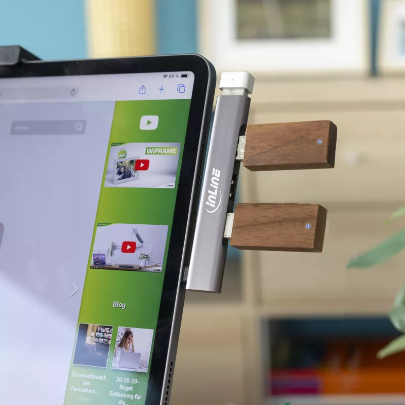 InLine Slim USB-C Hub, 4-port, USB 3.0 + 3x USB 2.0, slim design