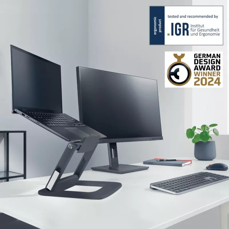 Leitz Ergo Adjustable Multi-Angle Laptop Stand, 80% recycled plastic