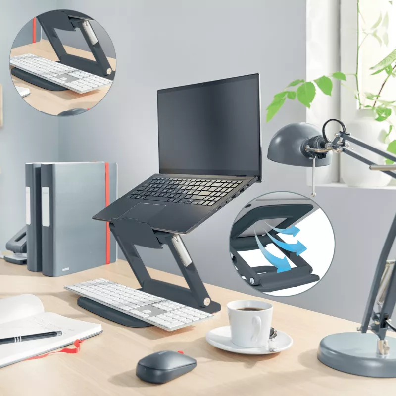 Leitz Ergo Adjustable Multi-Angle Laptop Stand, 80% recycled plastic