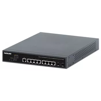 Intellinet 10-Port L2+ Fully Managed PoE++ Switch with 8 Gigabit Ethernet Ports and 2 SFP Uplinks