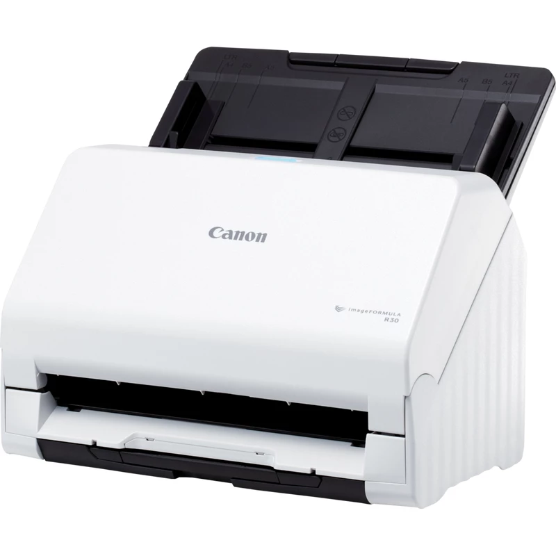 Canon imageFORMULA R30 Driverless Desktop Document Scanner, 216 x 356 mm, 600 x 600 DPI, ADF + Sheet-fed scanner, White, CIS, RGB LED