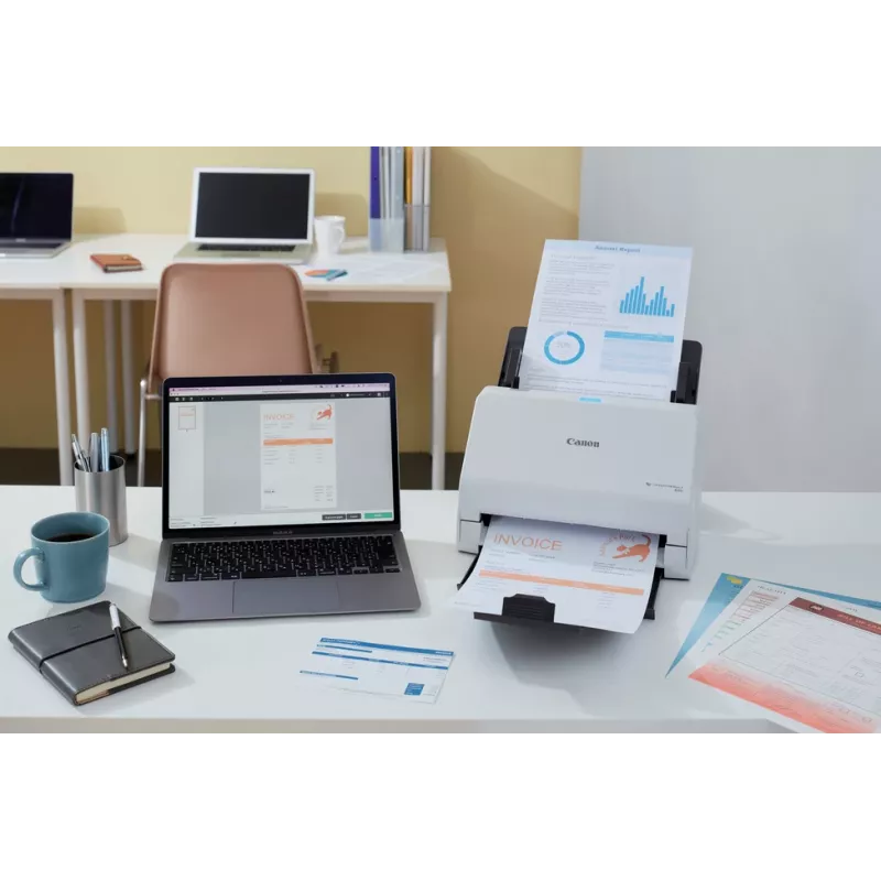 Canon imageFORMULA R30 Driverless Desktop Document Scanner, 216 x 356 mm, 600 x 600 DPI, ADF + Sheet-fed scanner, White, CIS, RGB LED