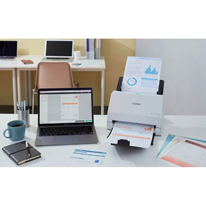 Canon imageFORMULA R30 Driverless Desktop Document Scanner, 216 x 356 mm, 600 x 600 DPI, ADF + Sheet-fed scanner, White, CIS, RGB LED