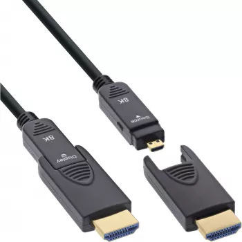 InLine HDMI AOC cable, Ultra High Speed HDMI, 8K4K, detachable plug, 80m