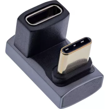 InLine USB4 adapter, USB-C male/female 180°, aluminium, grey