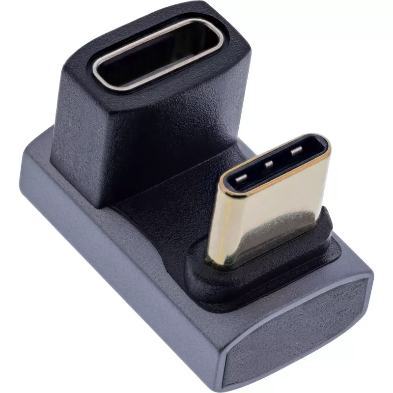 InLine USB4 adapter, USB-C male/female 180°, aluminium, grey